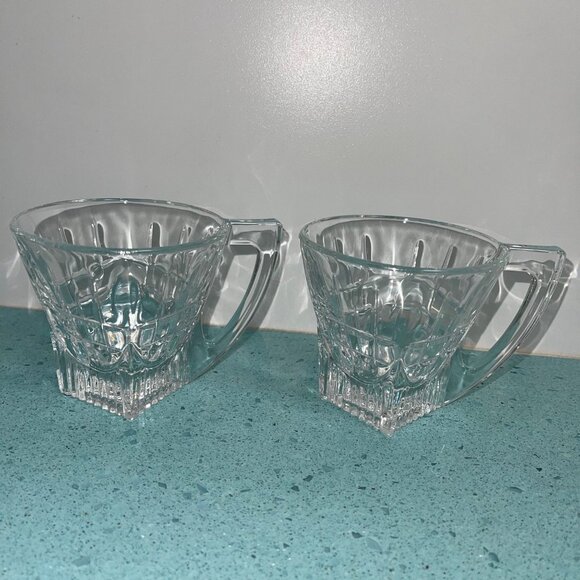 RCR Royal Crystal Rock Vintage Coffee Tea Square Bottom Glasses Set of 2 - Picture 7 of 8